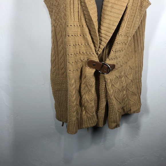Lauren Ralph Lauren tan sweater vest cardigan size 1X - Picture 3 of 9